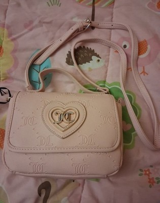 Juicy Couture Only You N Me Flap Crossbody Pink Clay Heart Logo Bag
