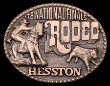 MH12104 UNUSED NFR  1978 NATIONAL FINALS RODEO  HESSTON COLLECTOR BUCKLE