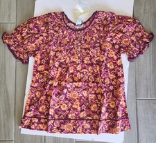 NUEVO Catálogo Sundance LODI Mujer Blusa Top Floral Estampado Papaya Coral S