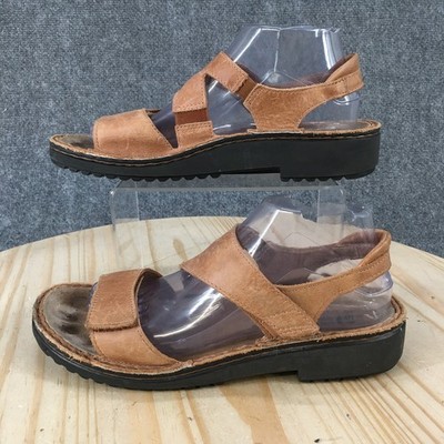 Naot Sandals Womens 9 M Slingback Brown Leather Hook And Loop Open Toe Casual