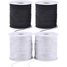 Stretchy String for Bracelets, 4 Rolls 1 mm Elastic String for Jewelry Making