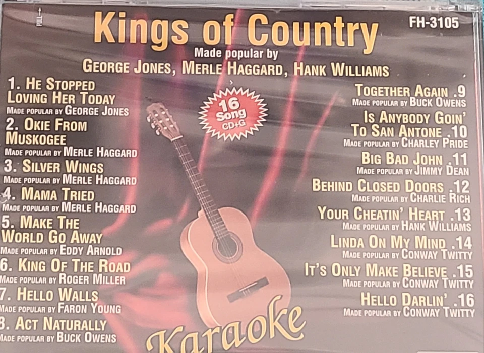 Kings of country Karaoke CDG George Jones, Merle Haggard Conway Twitty Pride  - Image 3 of 3