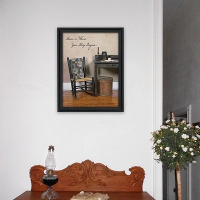 ''Home Story'' Printed Wall Art, Framed Poster 15''x19'' Lounge Porch Den Wall Decor