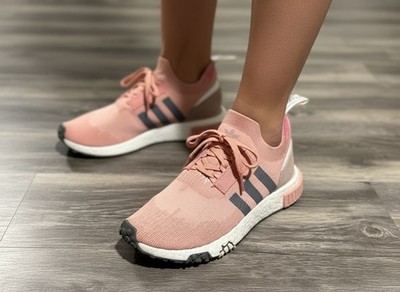 Adidas NMD Racer Primeknit shoe in the 'Trace Pink'