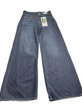 Rewash Brand Juniors Effortless Double Button Wide Leg High Rise Jeans 3 New