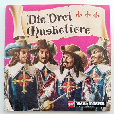 2x VIEW-MASTER 3D REEL   DIE DREI MUSKETIERE   +Heft deutsch! Stereo Bildscheibe
