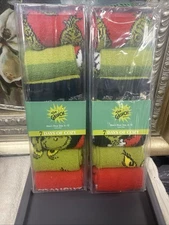 The Grinch Dr Seuss 7 Days Of Cozy Adult Mens Fuzzy Socks 6-12 “2 Pckgs Of 7”