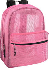 Transparent Mesh Backpacks for School Kids, Beach, Travel - Mesh See through Bac