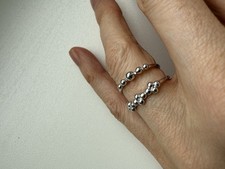 2 Filigrane Ringe 925 Silber Kugeln Blüten RG 17 TCM Tchibo Pure Collection