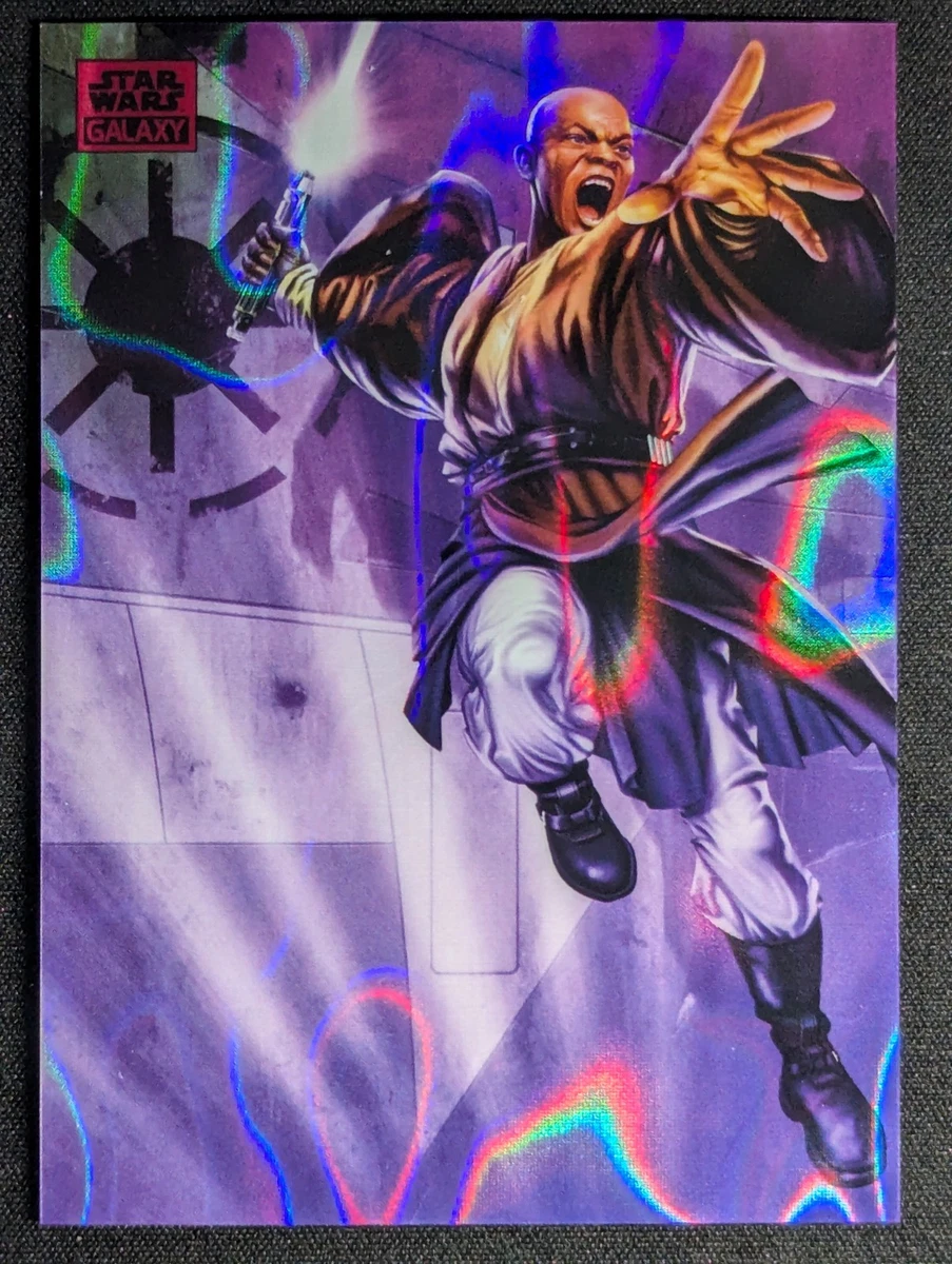 Mace Windu ORANGE REFRACTOR trading card from 2025 Topps 2025 Topps Chrome Star Wars Galaxy