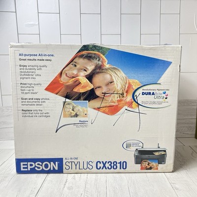 Epson Stylus CX3810 All-In-One Inkjet Printer Scanner Copier w/ Ink & Box New