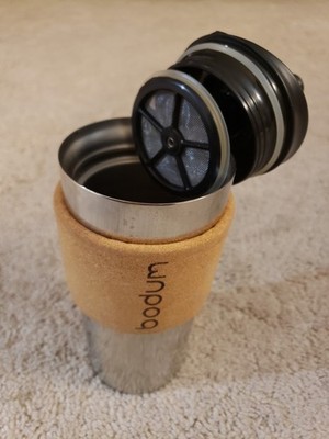 Bodum 15 oz Stainless Steel French Press Travel Mug Grip Insulated Swiss Made 7 