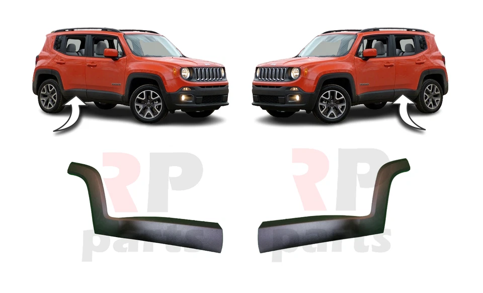 FOR JEEP RENEGADE 14-19 NEW REAR DOOD LOWER MOLDING TRIM BLACK PAIR SET - Image 1 of 4