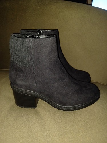 Botas al tobillo Nancy para mujer con cuello tejido - Un nuevo día negras talla 9,5 (ZG) - Imagen 4 de 9