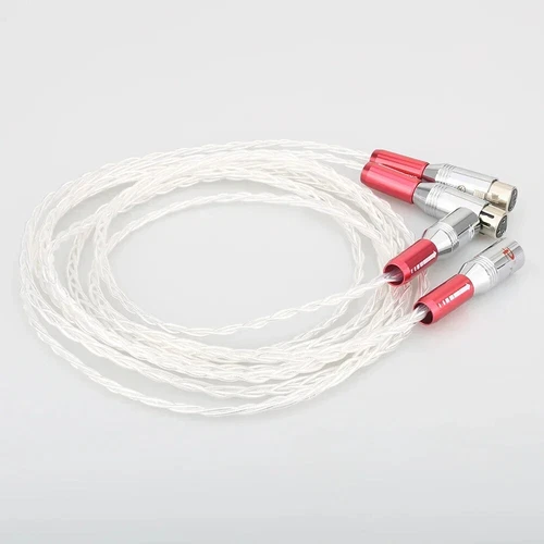 Pair 4Cores 5N OCC Silver Plated Interconnect Cable HiFi Audio XLR Balanced cord - Picture 3 of 7
