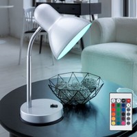 Tischlampe Tischleuchte Schlafzimmerlampe Fernbedienung Chrom Rgb Led H 33 Cm
