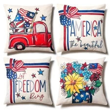 Hongsome 4th of July Decor-Throw Pillow Covers 18x18in Set of Yellow