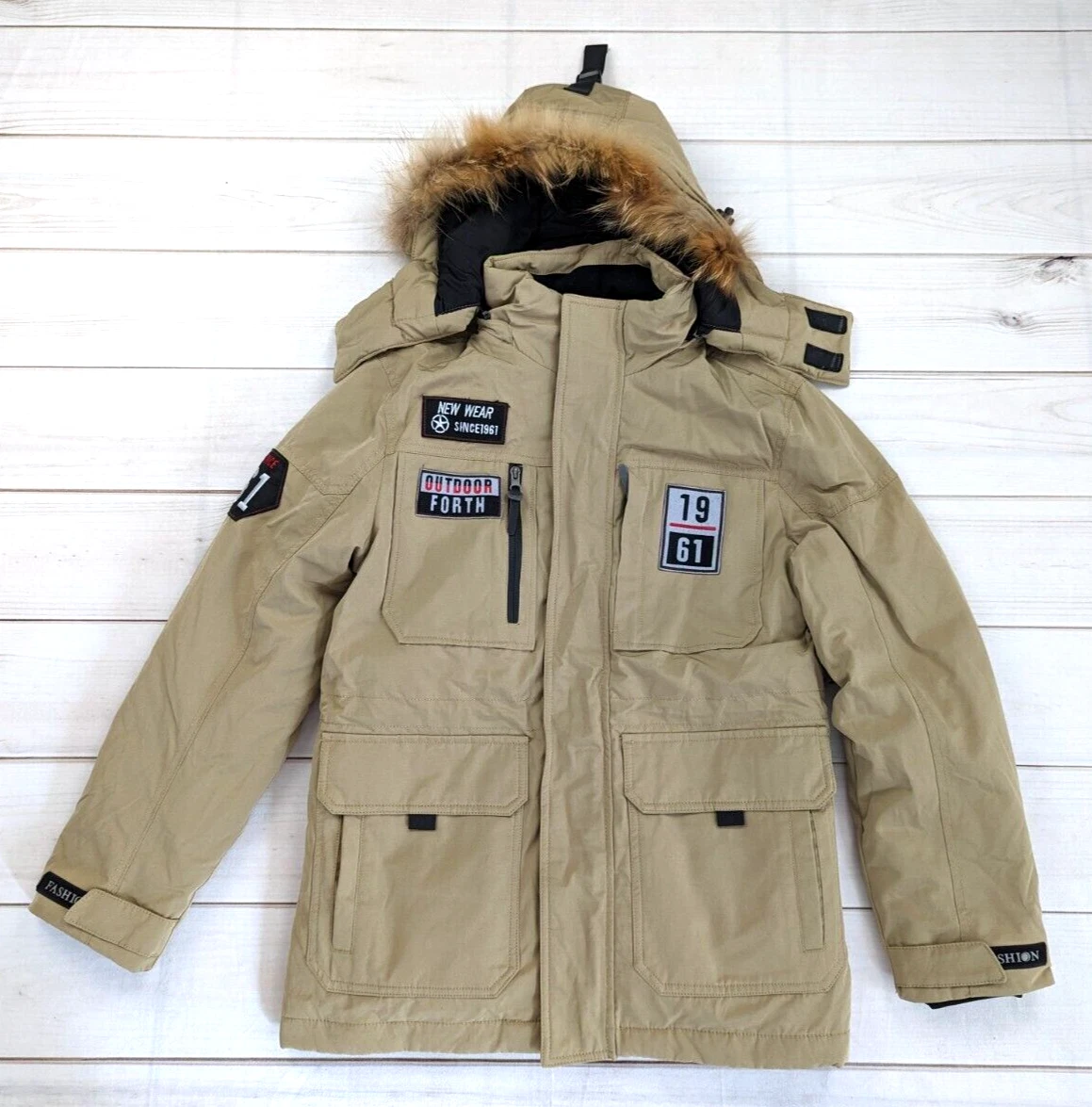 Men's Tapool Down Winter Jacket Warm Windproof with fur Hood, M
Opens in a new window or tab