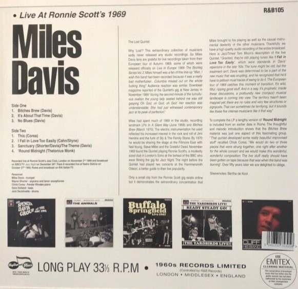 MILES DAVIS-Live in London '69 LP (MINT) - Photo 2/2