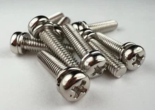 m4 x 0.7 JIS Pan Head Screws w/ Lock Washer - Bright Plated - Made in Japan