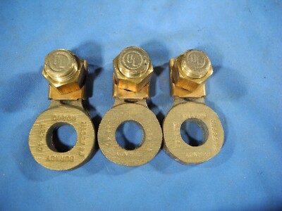 (3) LOT QDA4C Burndy Mechanical Connector, Copper, 4-8 STR N23-40 (FREE SHIP!)
