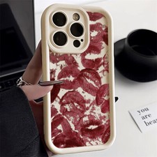 Leopard Red Lip Print Soft Case Shockproof Cover For iPhone 17 16 15 14 Pro Max