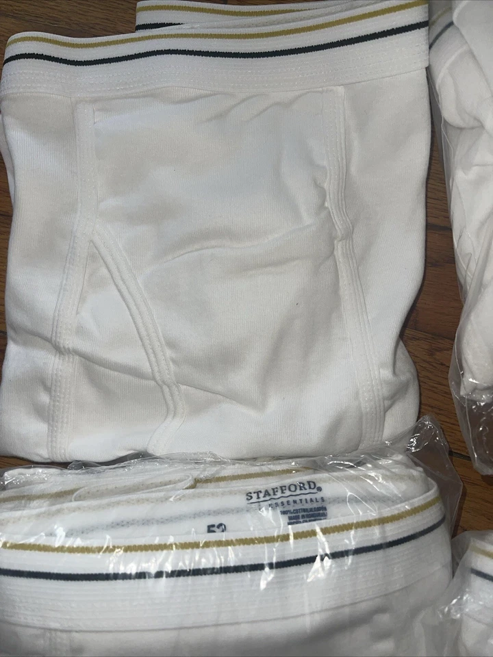 Nuevo Stafford Hombre Blanco Calzoncillos Lote Ropa Interior Lote De 15 Algodón Talla 52 Clásico Foto 3 de 4
