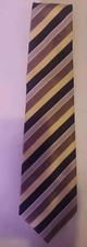 Florenzi Tie Black Brown And Yellow Stripe