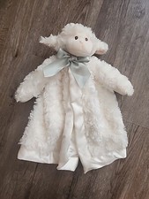 Bearington Baby Lamb Plush Lovey Security Blanket Ivory 18  Edgehill SATIN Toy
