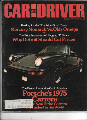 CAR AND DRIVER MAGAZINE------MARCH 1975