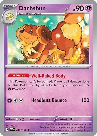 Pokemon Dachsbun (39/245) Paldean Fates LP REVERSE HOLO