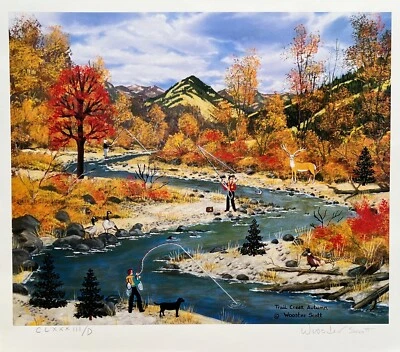 Jane Wooster Scott TRAIL CREEK AUTUMN Hand Signed Limited Edition Lithograph Art