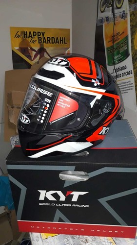 Casco integrale KYT TT-COURSE Overtech nero arancione black/orange taglia  XS | eBay