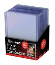 (100) 3x4 Ultra Pro 55pt Toploaders Holders Thicker Trading Cards - 4 Packs