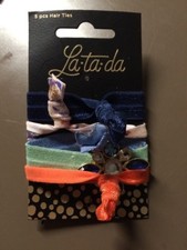 LA-TA-DA Brand 5-Piece Elastic Comfy Hair Ties Assorted Colors Lot Of 5 New