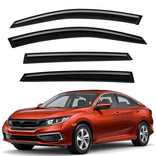 For Honda Civic Sedan 4-Door 16-21 Window Visor Sun Shade Rain Guards Deflectors - Picture 1 of 20