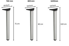 Image of Table Leg Breakfast Bar Support Worktop Kitchen Adjustable 710/820/1100mm 4 Pack
