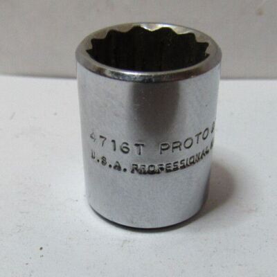 PROTO 4716T  USA made 1/2'' SOCKET  1/4'' drive,   12 POINT        A258U
