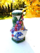 FITZ & FLOYD "FLORENTINE FRUIT" PEPPER SHAKER 4" TALL
