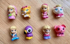 Barbie Squinkies Lot Of 8 With Pets - Dog, Cat, Bird, Guitar, Bride…