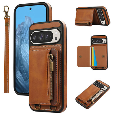 For Google Pixel 9 Pro XL/9/8 Pro Zipper Wallet Leather Stand Case w/Card Holder