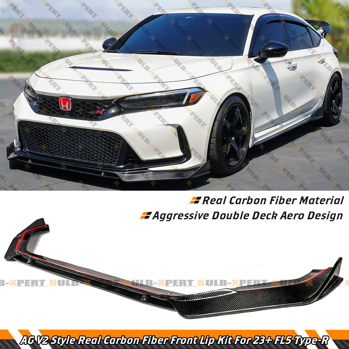 For 2023-26 Civic Type-R FL5 AG V2 Style Carbon Fiber Front Bumper