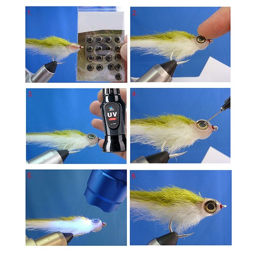 10/30/50pcs Fly Tying Eyes Fish Head Fly Fishing 3D Eyes Streamer Materials - Picture 5 of 9