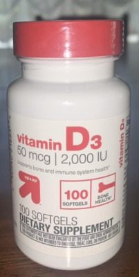 Target Up & Up Vitamin D3 50mcg 2000 IU Bone & Immune Support 100ct  Exp 09/27