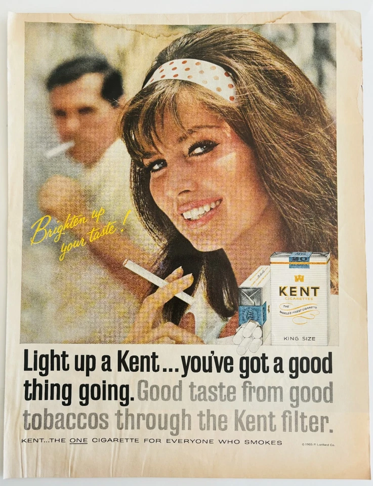 Kent Cigarettes 1965 hermosa mujer publicidad look revista tabaco HM2Z Foto 2 de 2