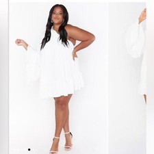 Show Me Your MuMu Wonder Mini Dress 3X White One Shoulder Bride Bacholorette