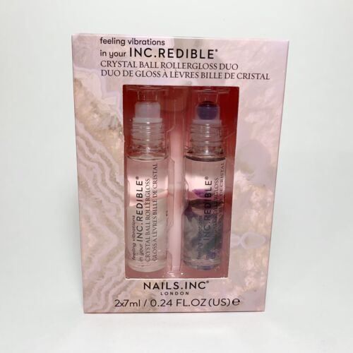 INC.REDIBLE Nails Inc. Crystal Ball Rollergloss Duo Lip Gloss .24oz - Zdjęcie 1 z 3