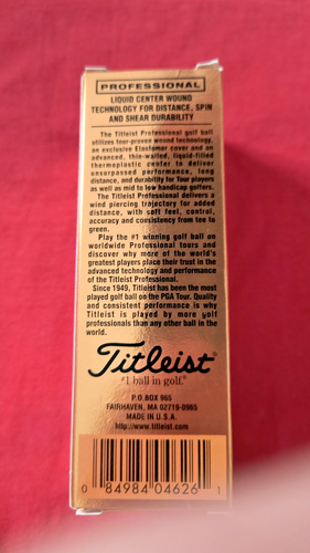 Titleist Sleeve of 3 New Professional 100 White Golf Balls #1 - Picture 5 of 6