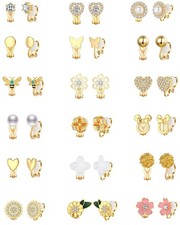 18 Pairs Clip on Earrings for Women Teens Girls Hypoallergenic Non Pierced Ea...