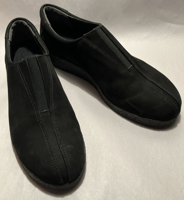 Vintage NIB Azaleia Nevada Women 9M Black Leather Cushion Insole 1'' Wedge Shoe